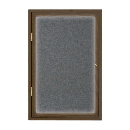 United Visual Products Triple Door Enclosed Radius EZ Tack Board, 72"x36", Header, Gold/Black UV7015EZ-BLACK-GOLD
